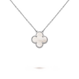 CLOVER - White/Silver Necklace
