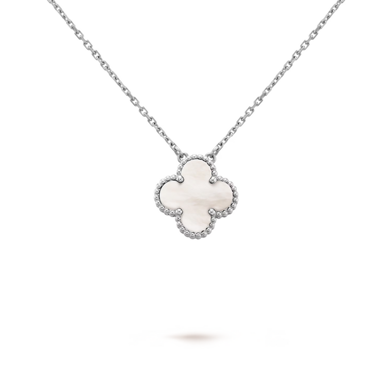 CLOVER - White/Silver Necklace