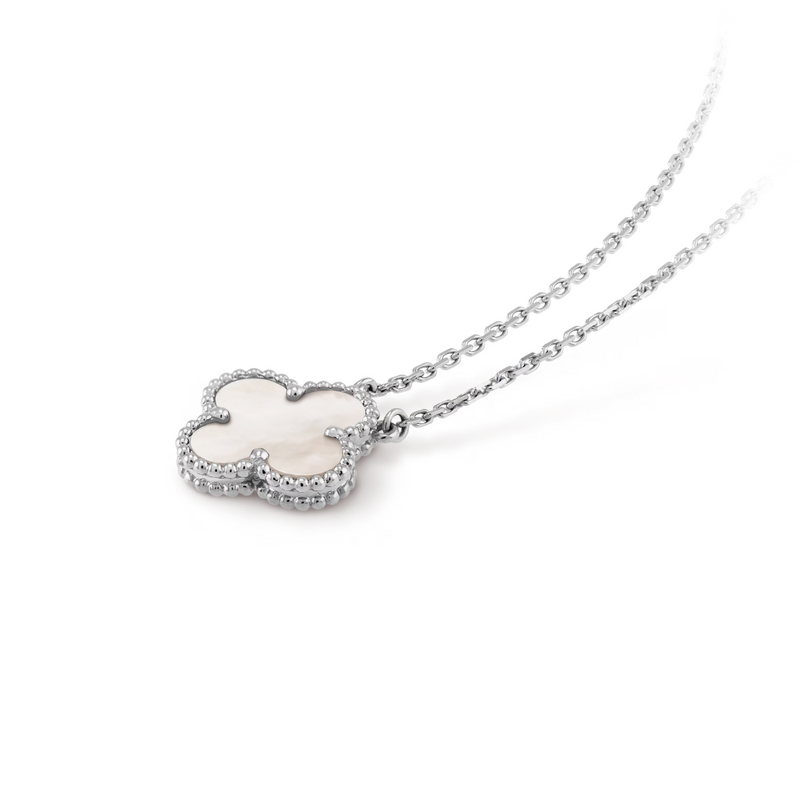 CLOVER - White/Silver Necklace