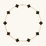 CLOVER - 10 Motive Black Necklace