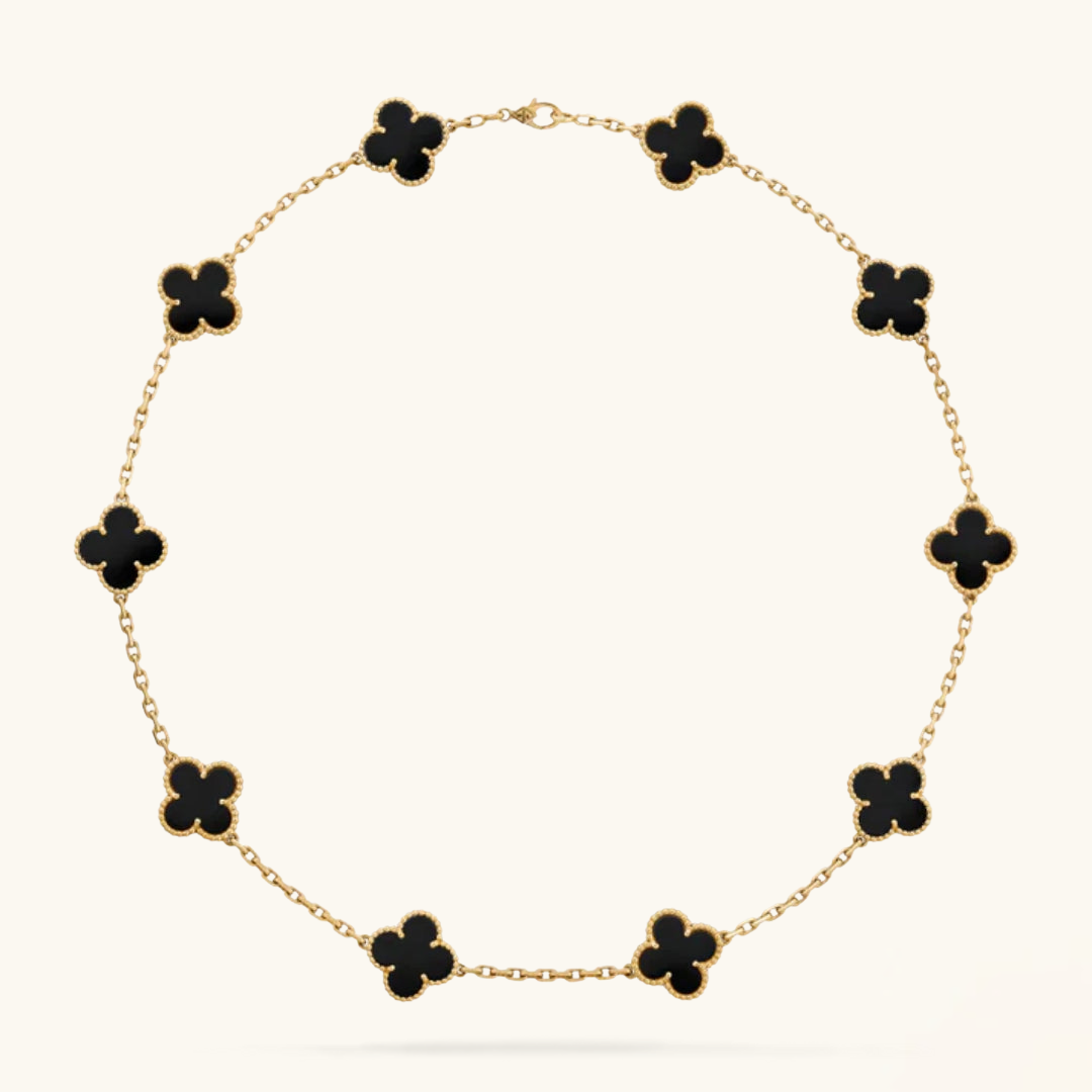 CLOVER - 10 Motive Black Necklace
