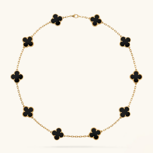 CLOVER - 10 Motive Black Necklace