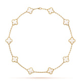 CLOVER - 10 Motive White Necklace
