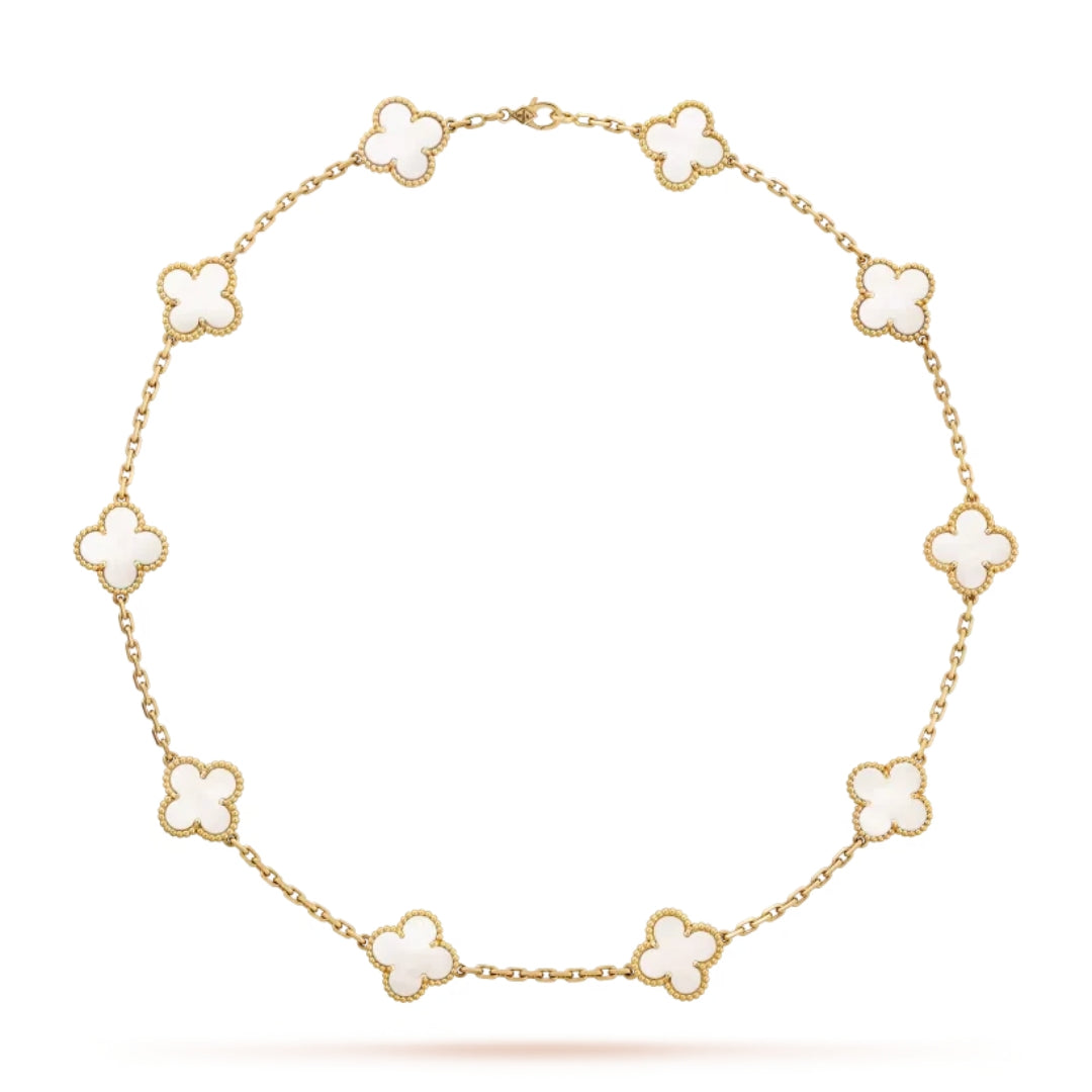 CLOVER - 10 Motive White Necklace