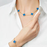 CLOVER - 10 Motive Blue Necklace
