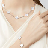 CLOVER - 10 Motive Silver Necklace
