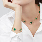 CLOVER - 10 Motive Green Necklace
