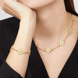 CLOVER - 10 Motive Gold Necklace