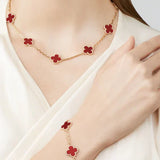 CLOVER - 10 Motive Red Necklace