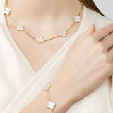 CLOVER - 10 Motive White Necklace