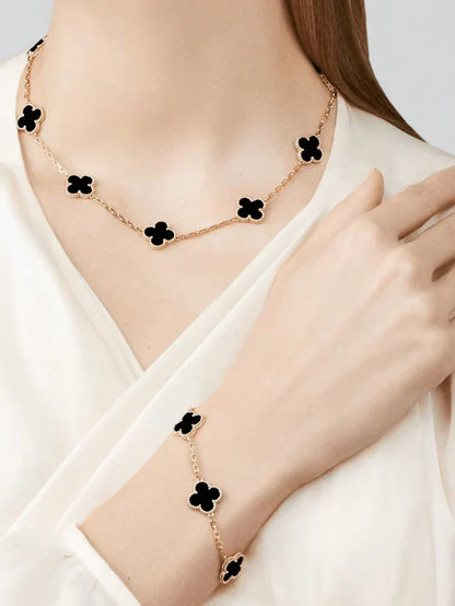 CLOVER - 10 Motive Black Necklace