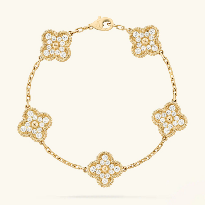 CLOVER - Gold Zircon Bracelet