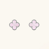 CLOVER - Pink/Silver Earrings