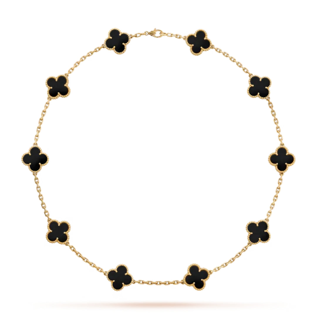 CLOVER - 10 Motive Black Necklace