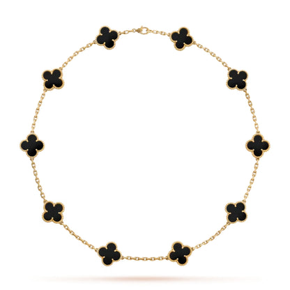 CLOVER - 10 Motive Black Necklace