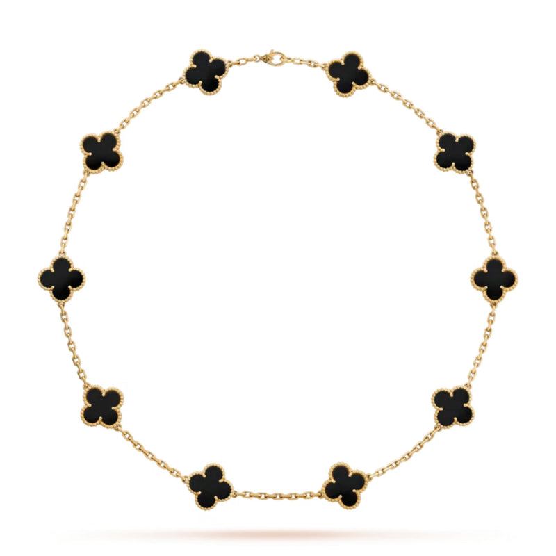 CLOVER - 10 Motive Black Necklace