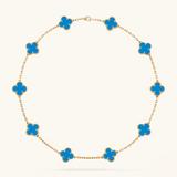 CLOVER - 10 Motive Blue Necklace