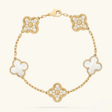 CLOVER - White Gold Zircon Bracelet