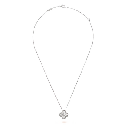 CLOVER - White/Silver Necklace