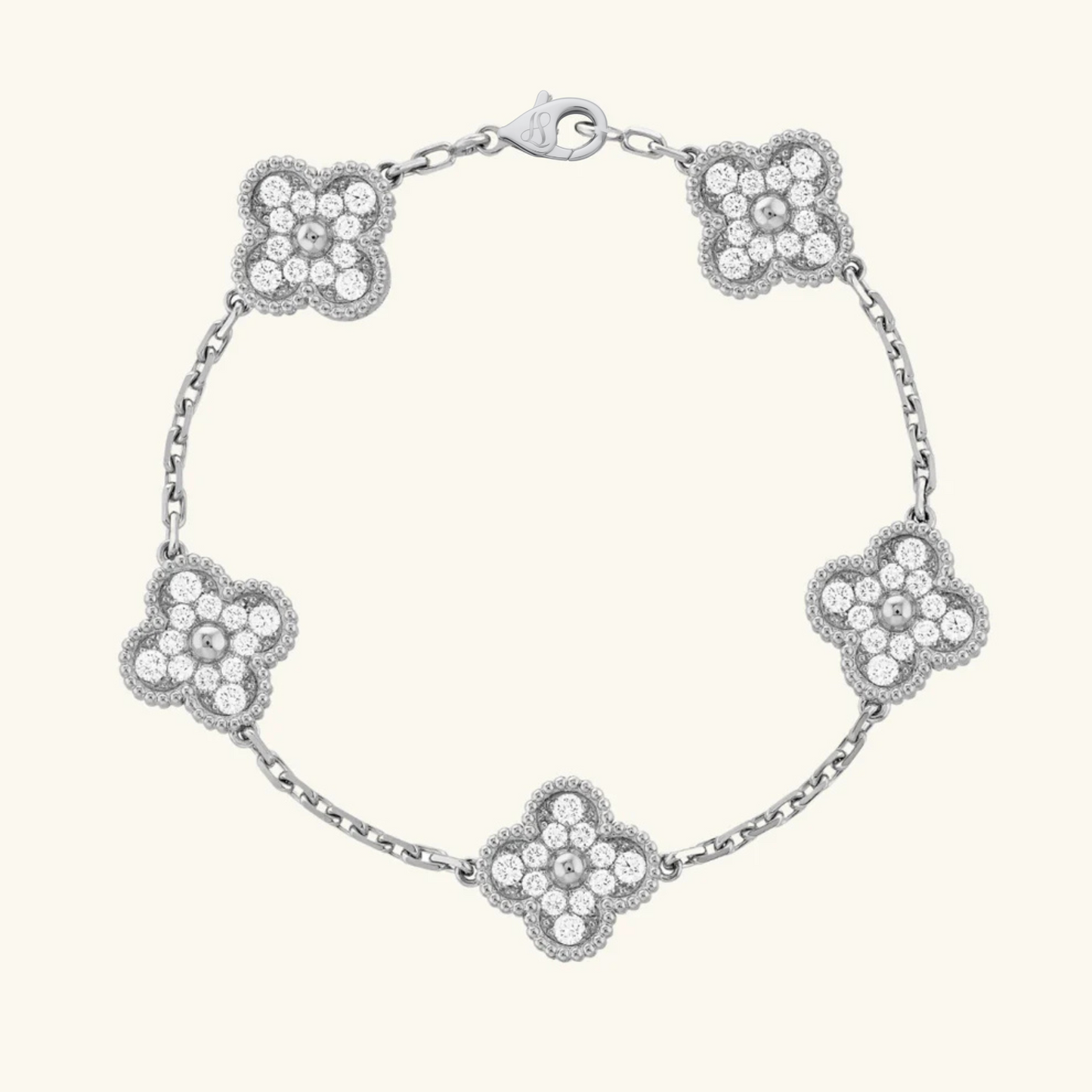 CLOVER - Silver Zircon Bracelet