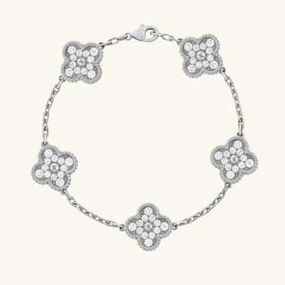CLOVER - Silver Zircon Bracelet