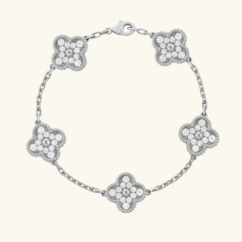CLOVER - Silver Zircon Bracelet