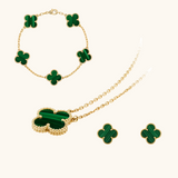 CLOVER JEWELRY SET 3 PIECE GREEN