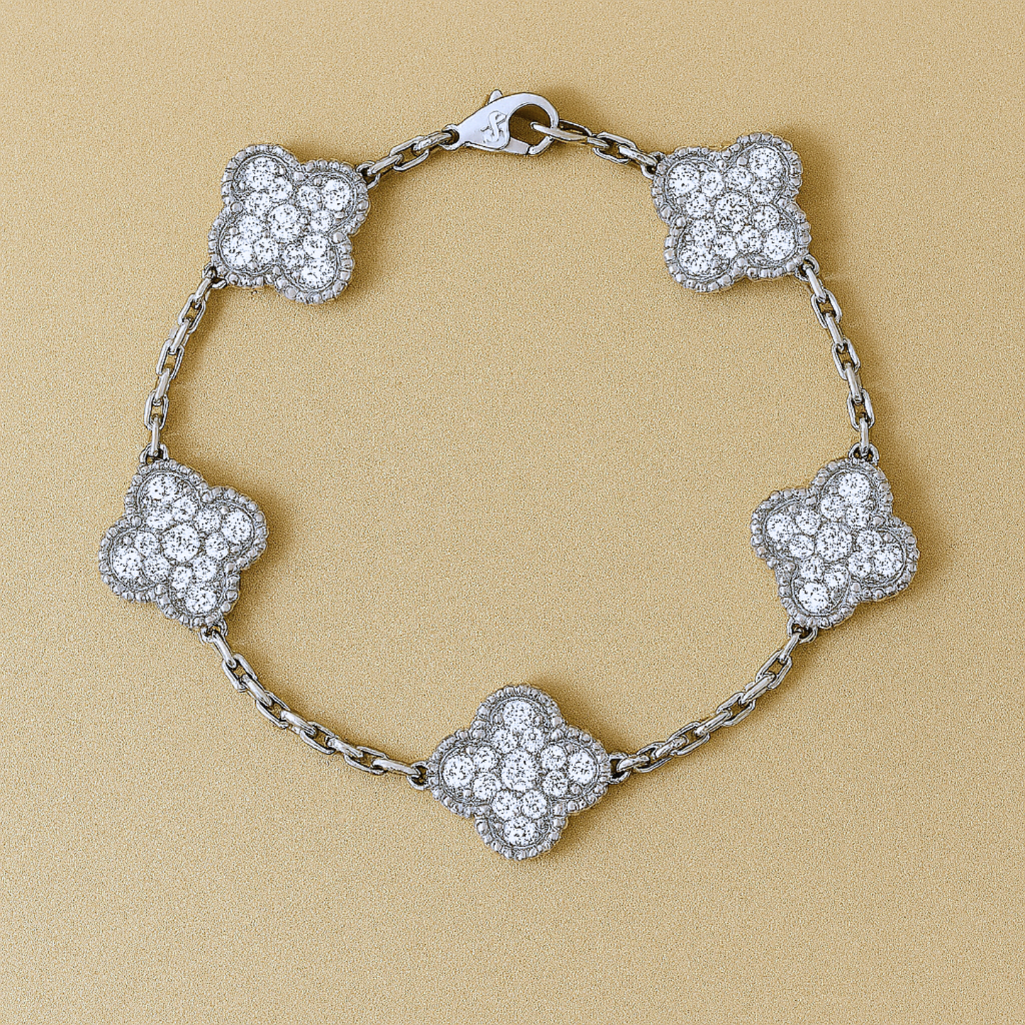 CLOVER - Silver Zircon Bracelet