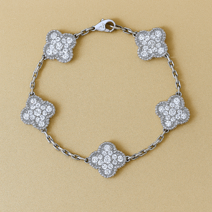 CLOVER - Silver Zircon Bracelet