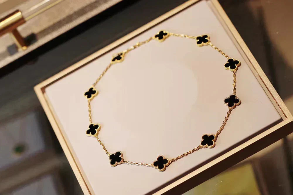 CLOVER - 10 Motive Black Necklace