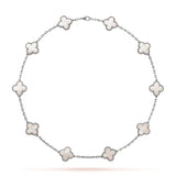 CLOVER - 10 Motive Silver Necklace