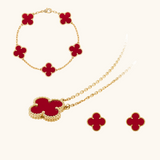 CLOVER JEWELRY SET 3 PIECE RED