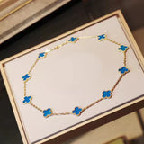 CLOVER - 10 Motive Blue Necklace