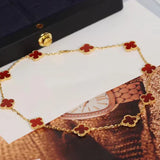 CLOVER - 10 Motive Red Necklace
