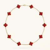 CLOVER - 10 Motive Red Necklace