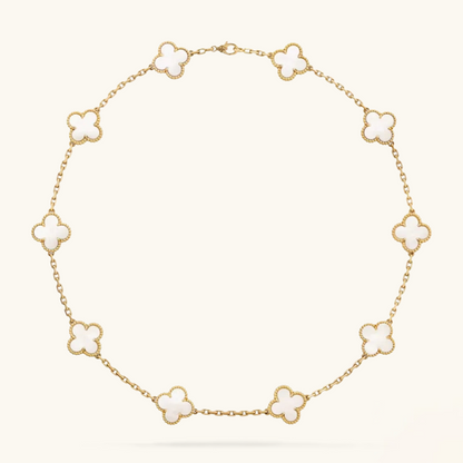 CLOVER - 10 Motive White Necklace