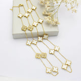 CLOVER - 10 Motive White Necklace