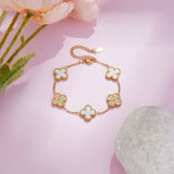 CLOVER - White Gold Zircon Bracelet