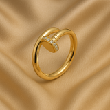 ELEGANCE NAIL - Gold Zircon Ring