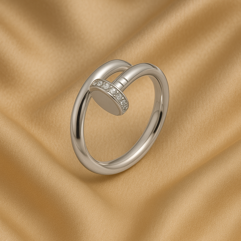 ELEGANCE NAIL - Silver Zircon Ring