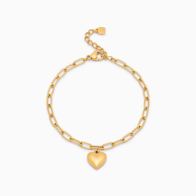Paperclip Heart Charm Bracelet