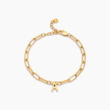 Paperclip Initial Charm Bracelet