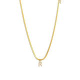 Melly Initial Herringbone Necklace check
