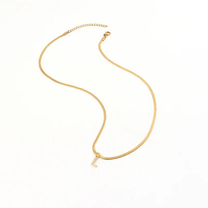 Melly Initial Herringbone Necklace check