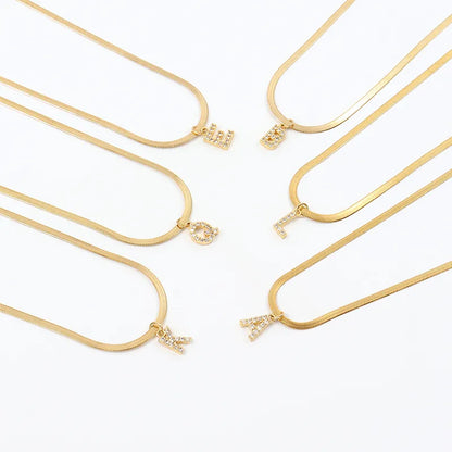 Melly Initial Herringbone Necklace check
