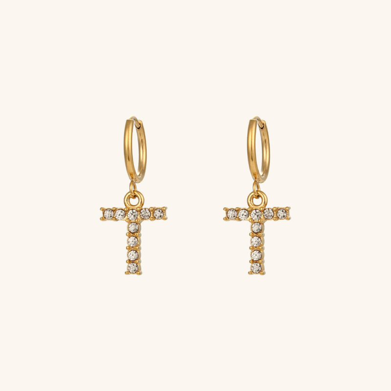 Wilhemina Initial Letter Earrings