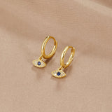 Blue Evil Eye Drop Earrings