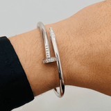 ELEGANCE NAIL - Silver Zircon Bracelet