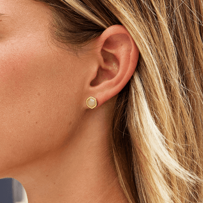 Eva Moonstone Stud Earrings