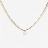 Melly Initial Herringbone Necklace check
